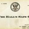 Halls' Safe Company card found in the safe. (Image: Matthew Spady)