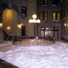Looking at a snowy courtyard from the west wing - circa 2000